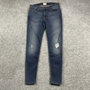 Hudson Krista Super Skinny Crop‎ Jeans Women's 27 Blue Distressed Denim